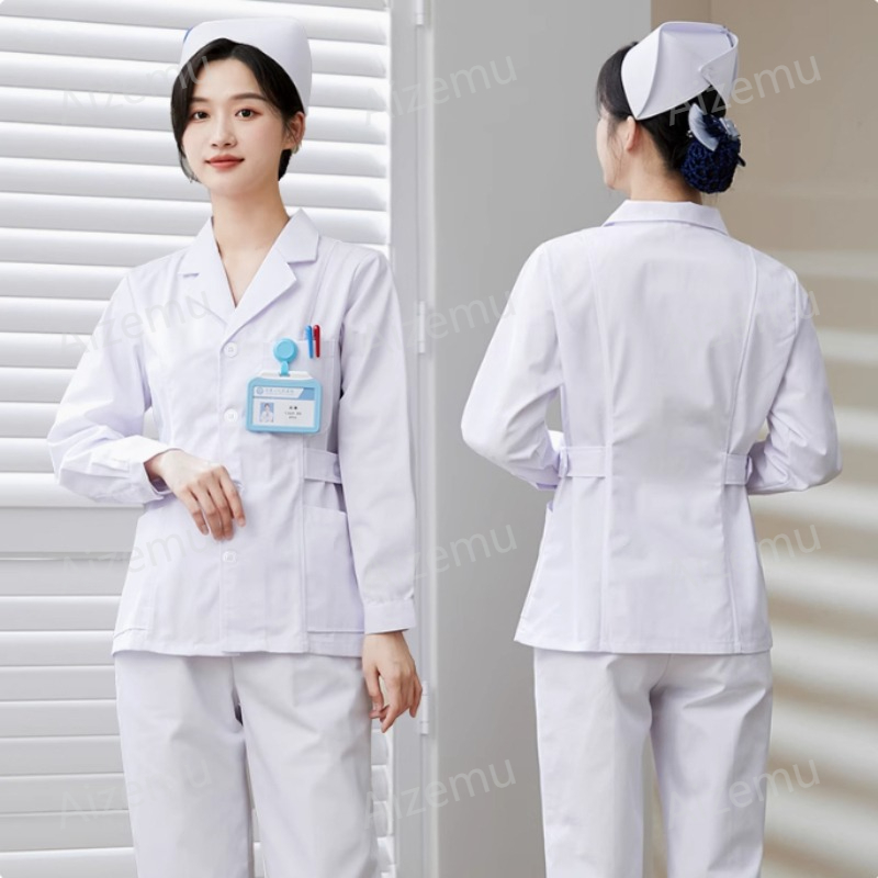New White Long Sleeve Nurse Un - Medical Lab Coat review and price
