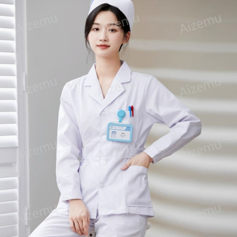 New White Long Sleeve Nurse Un - Medical Lab Coat review and price
